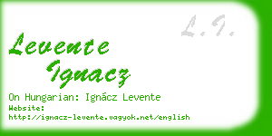 levente ignacz business card