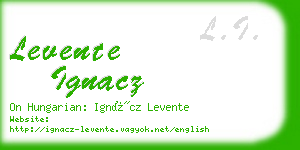 levente ignacz business card